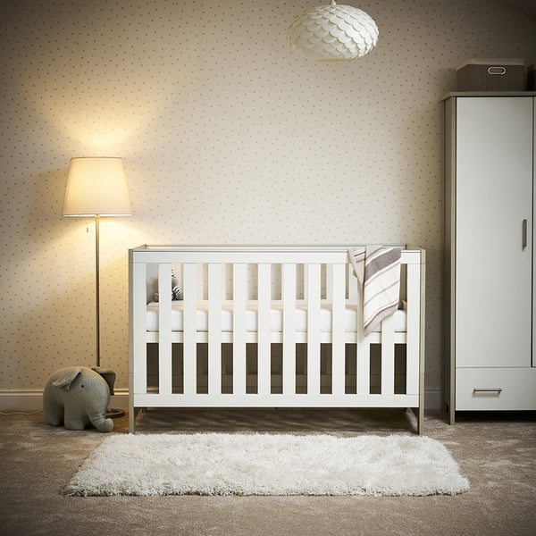 Nika Mini Cot Bed - Grey Wash & White