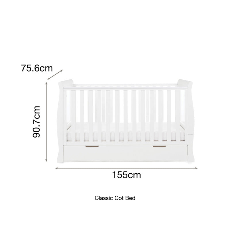 Stamford Classic Sleigh Cot Bed - White