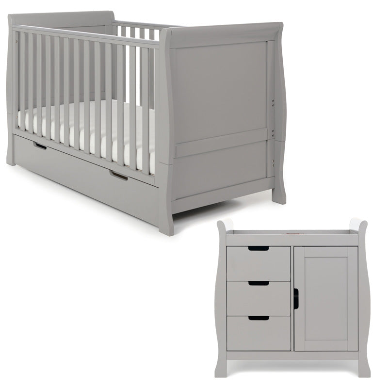 Stamford Classic Sleigh 2 Piece Room Set - Warm Grey