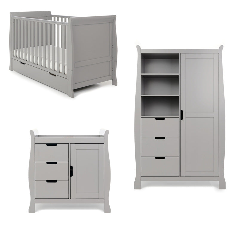 Stamford Classic Sleigh 3 Piece Room Set - Warm Grey