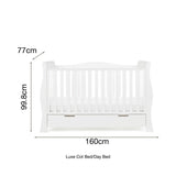 Stamford Luxe Sleigh Cot Bed - White