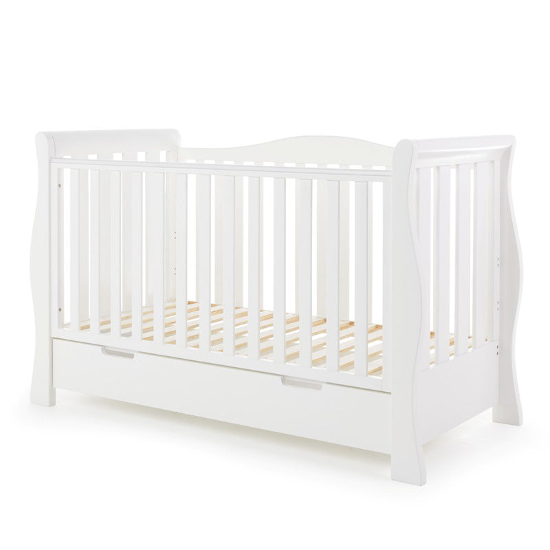 Stamford Luxe Sleigh Cot Bed - White