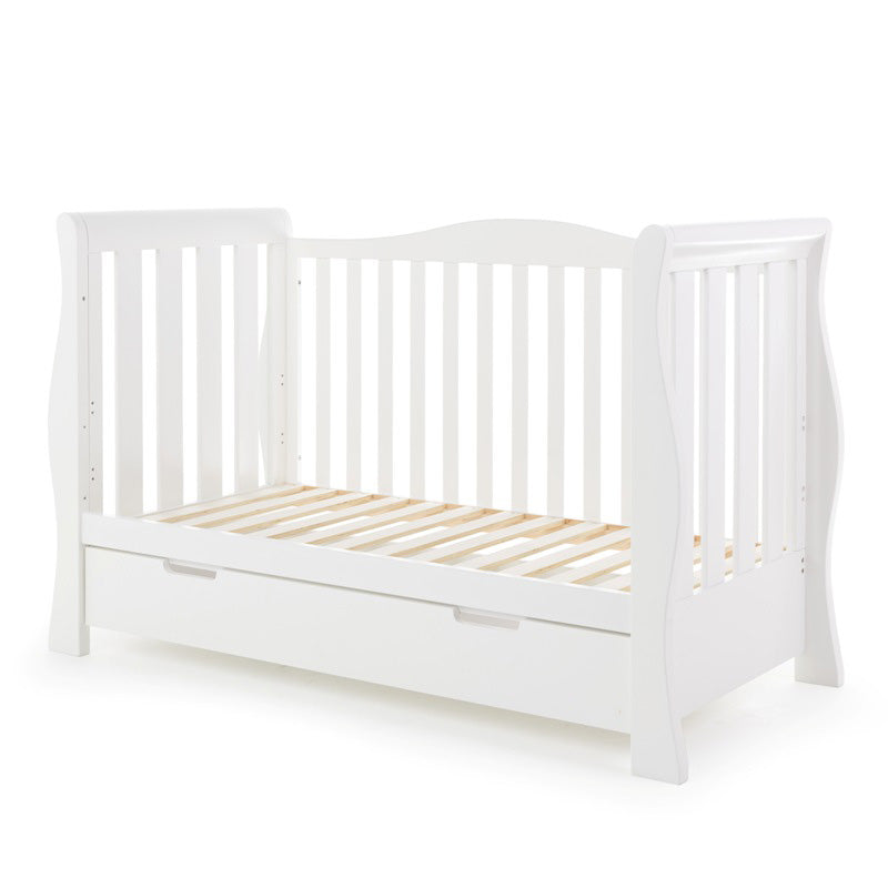 Stamford Luxe Sleigh Cot Bed - White