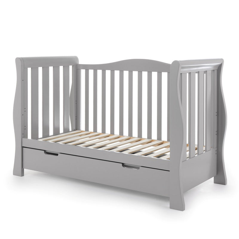 Stamford Luxe Sleigh Cot Bed Warm Grey The Little Bumble Co