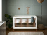 Maya Cot Bed - White with Natural