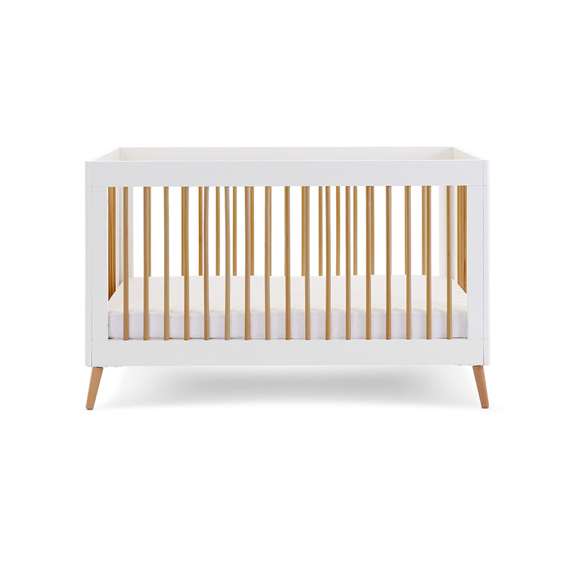 Maya Cot Bed - White with Natural