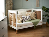 Maya Cot Bed - White with Natural