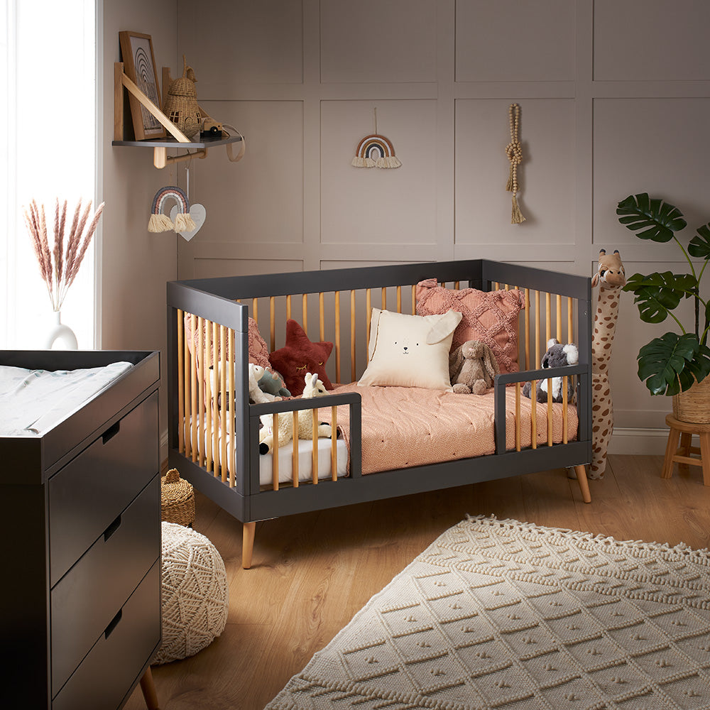 Maya Cot Bed - Slate with Natural