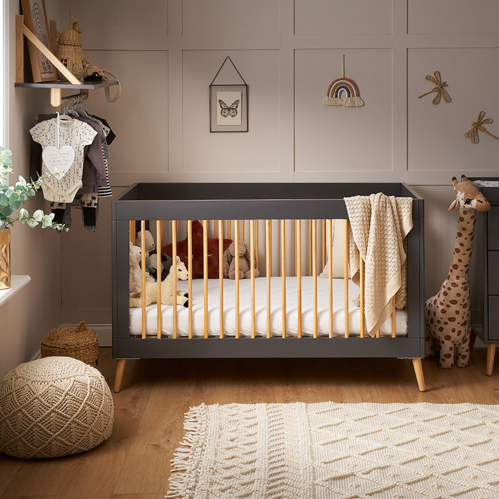 Maya Cot Bed - Slate with Natural