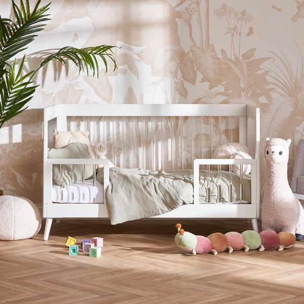 Maya Cot Bed - White with Acrylic