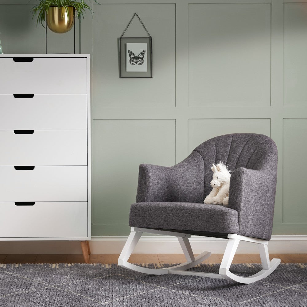 Round Back Rocking Chair - Dark Grey