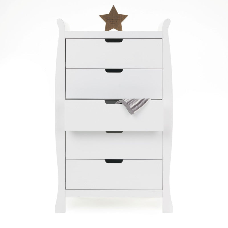 Stamford Sleigh Tall Chest of Drawers - White