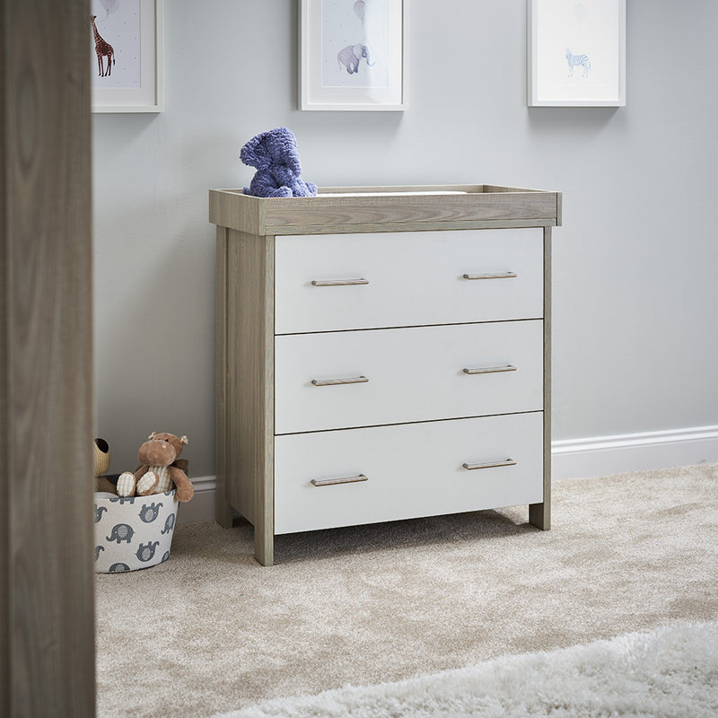 Nika Changing Unit - Grey Wash with White