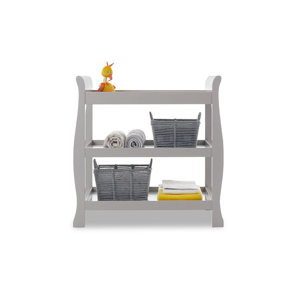 Stamford Sleigh Open Changing Unit Warm Grey The Little Bumble Co