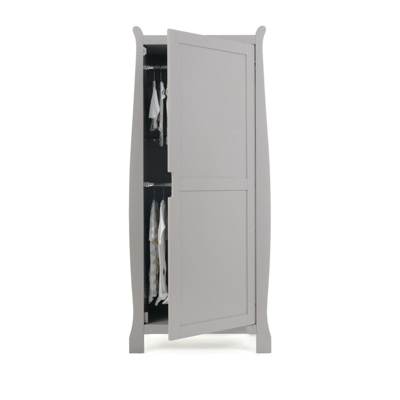 Stamford Sleigh Single Wardrobe - Warm Grey