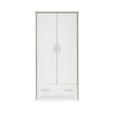 Nika Double Wardrobe - Grey Wash with White