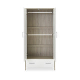 Nika Double Wardrobe - Grey Wash with White