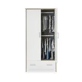 Nika Double Wardrobe - Grey Wash with White