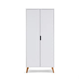 Maya Double Wardrobe - White with Natural