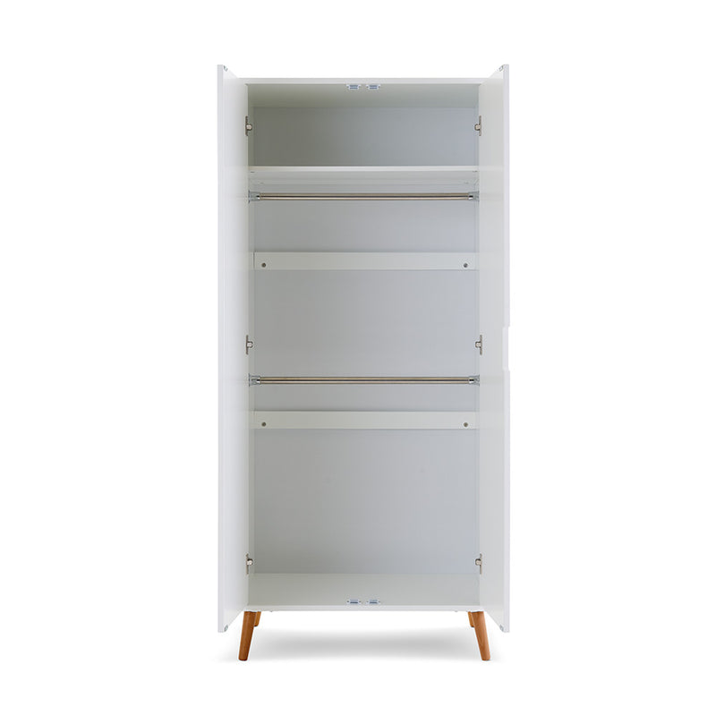 Maya Double Wardrobe - White with Natural