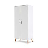 Maya Double Wardrobe - White with Natural