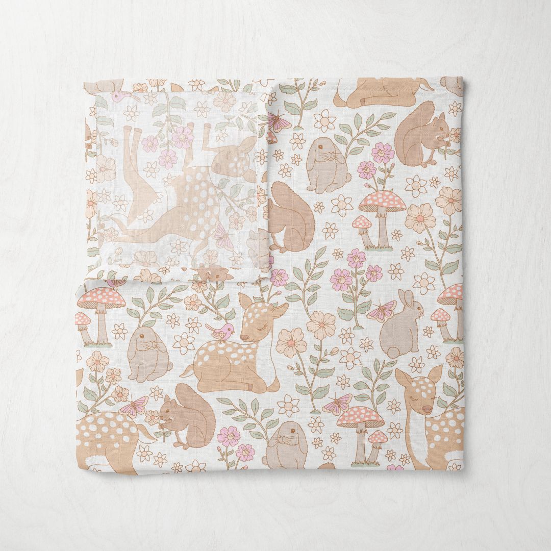 Bamboo Muslin Swaddle - Spring Woodland