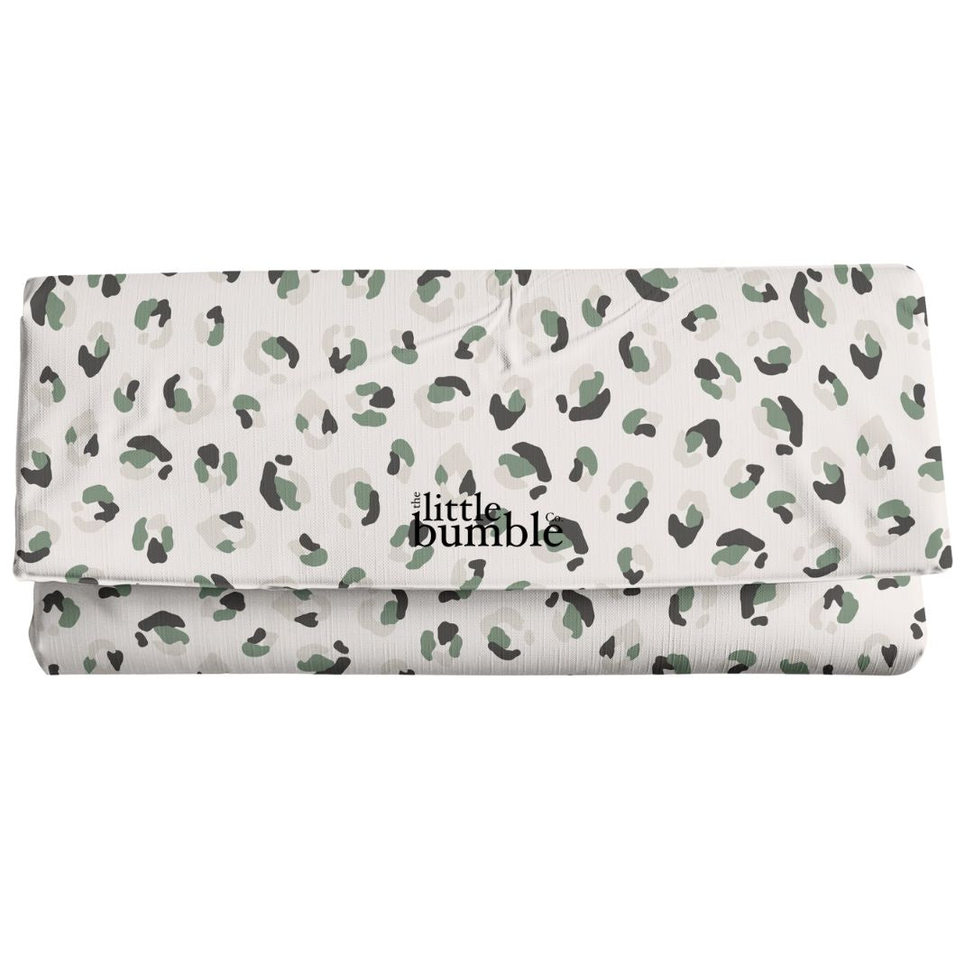 Travel Changing Mat - Leopard Print (Green)