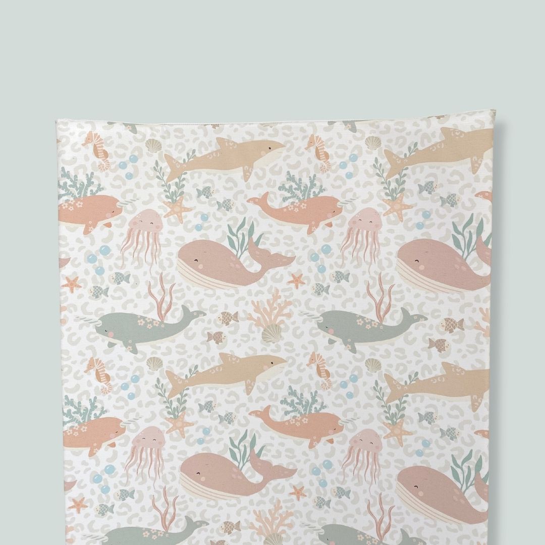 Anti Roll Changing Mat - Pastel Ocean