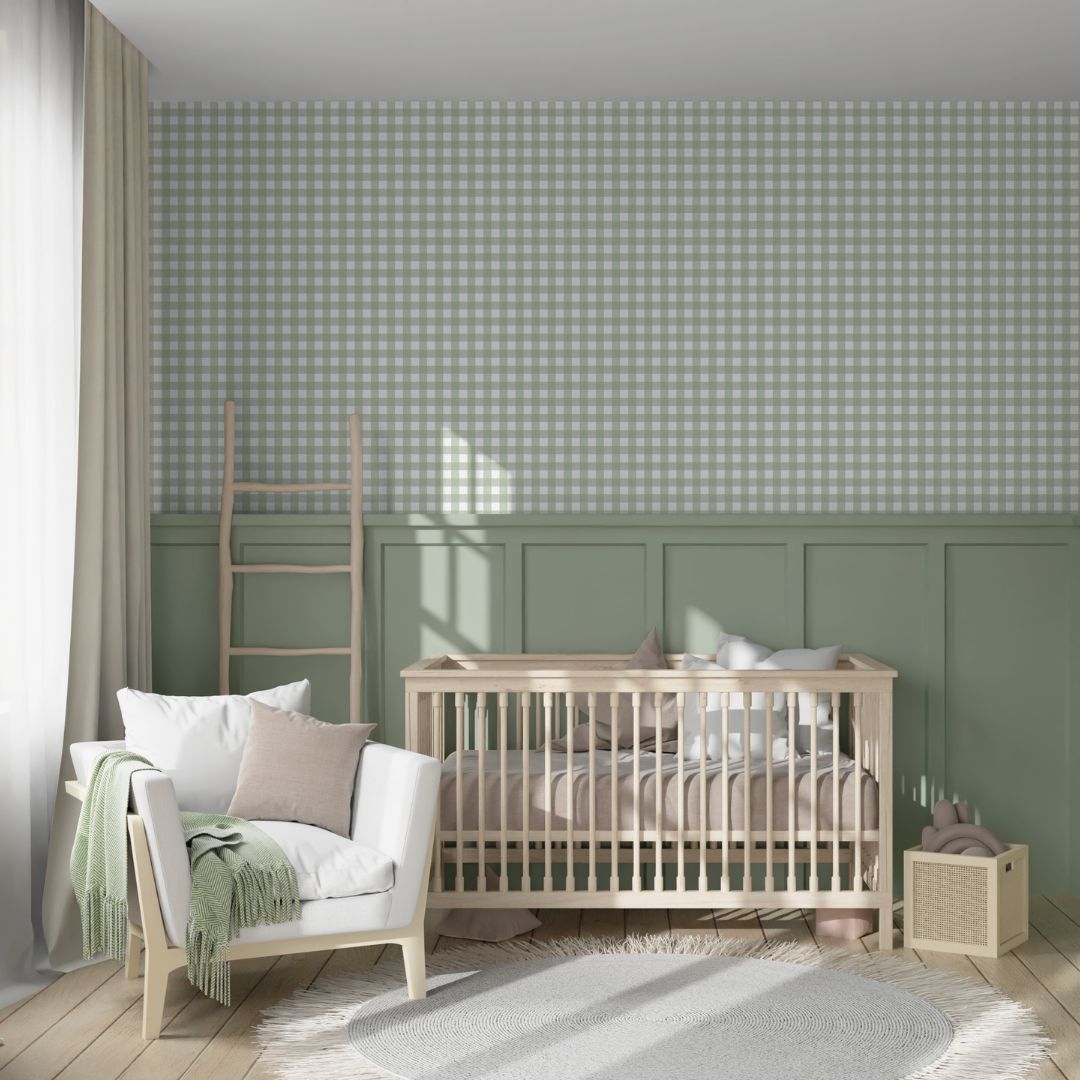 Wallpaper - Sage Gingham