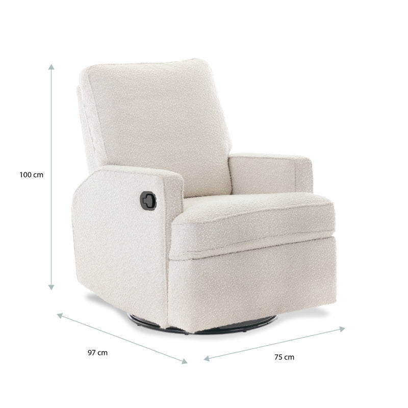 Madison Swivel Glider Recliner Chair - Boucle Style