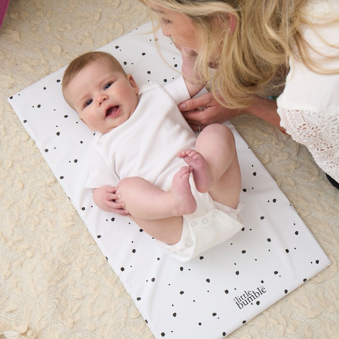 Travel Changing Mat - Black Mini Dots