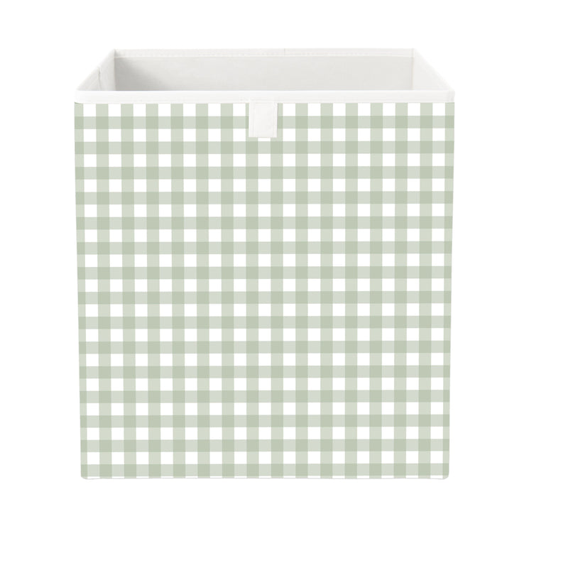 Cube Storage Box - Sage Gingham