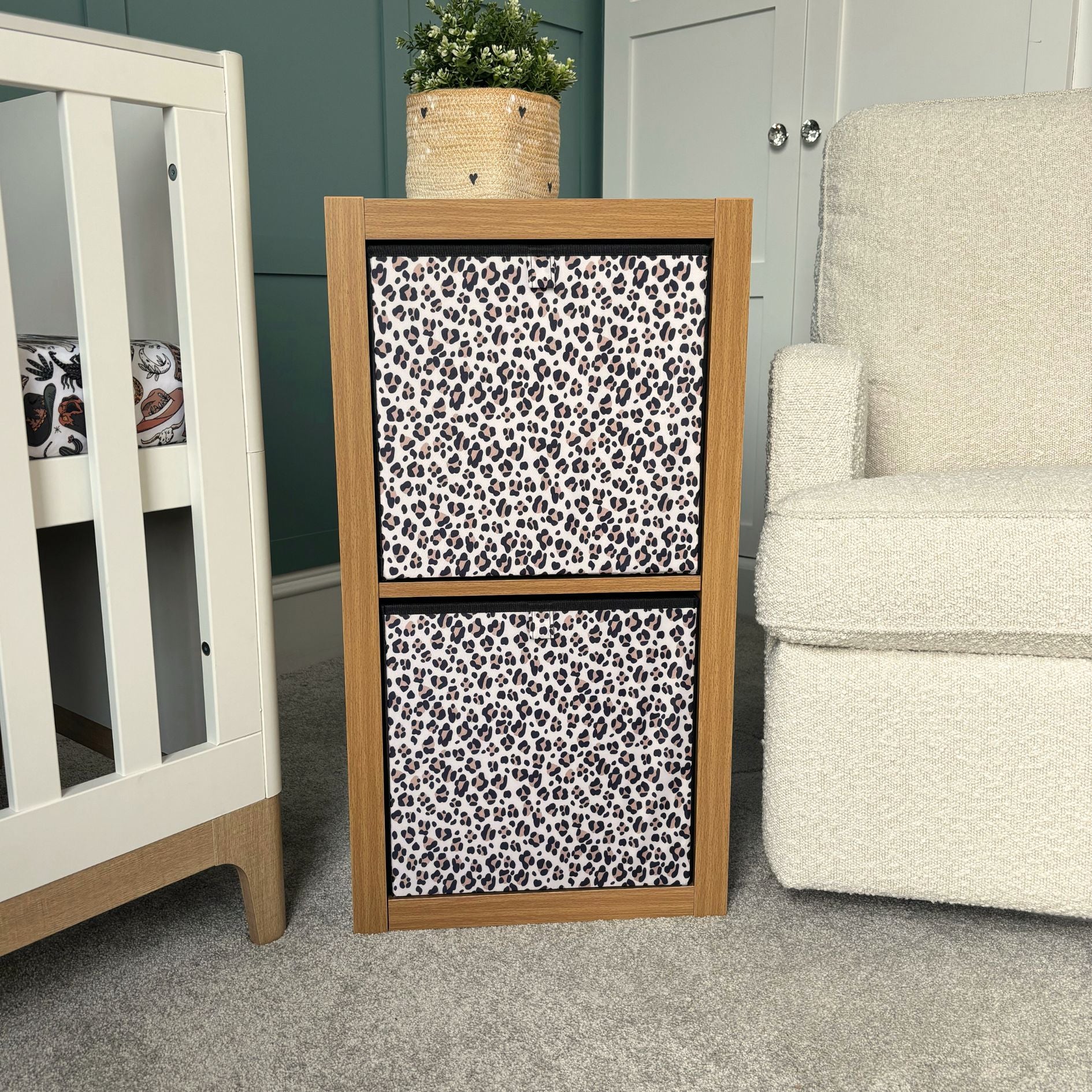 Cube Storage Box - Leopard Print