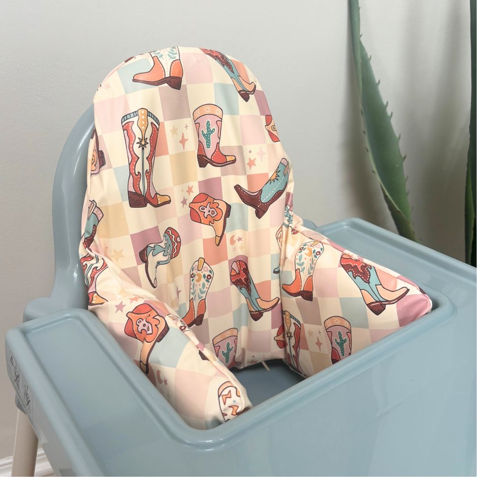 Waterproof Highchair Cushion Cover - These Boots Were Made for Walking