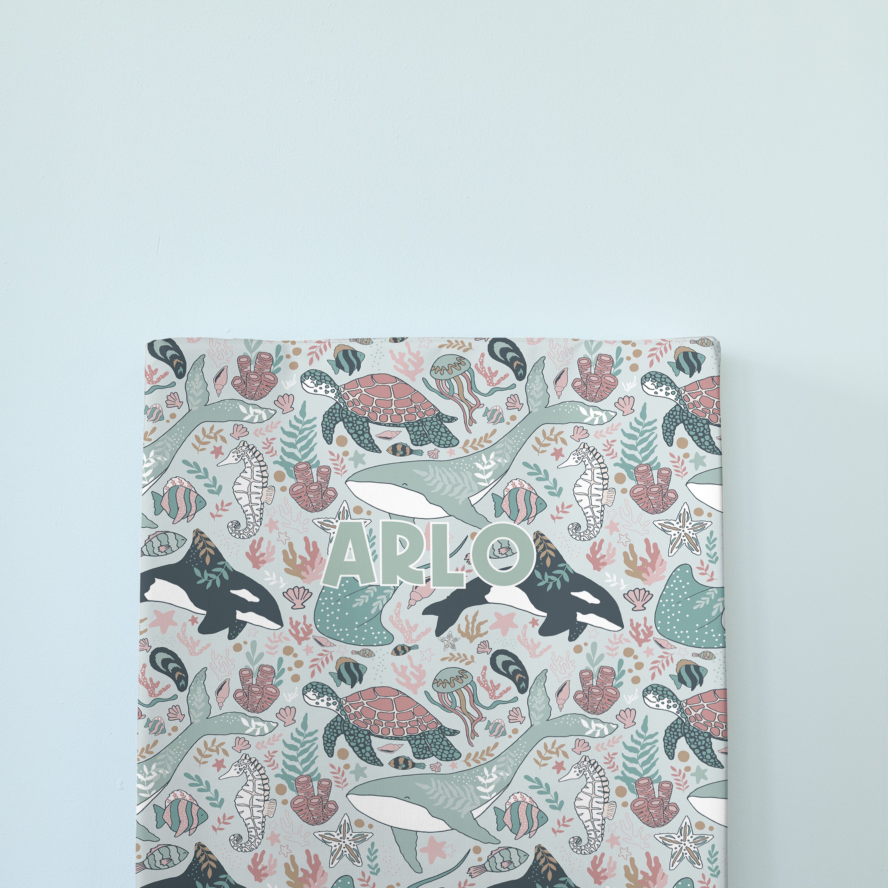 Personalised Wedge Changing Mat - Ocean Parade