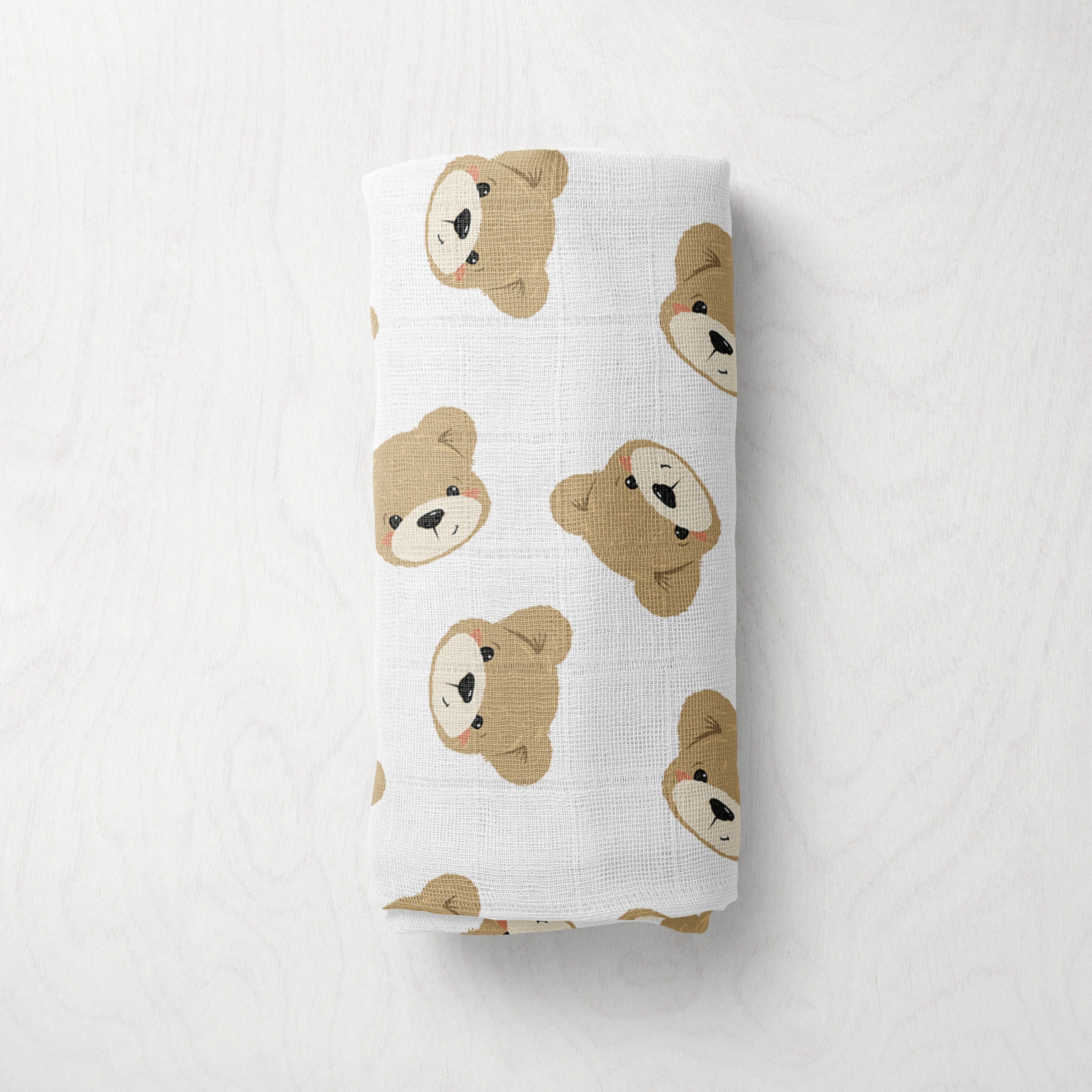 Bamboo Muslin Swaddle - Teddy Bear