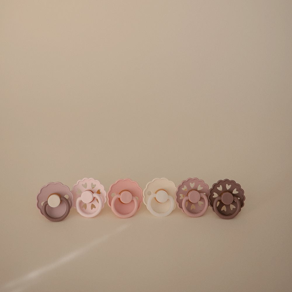 FRIGG 6-Pack Pacifiers - Round Latex - Blooming Love - Size 2