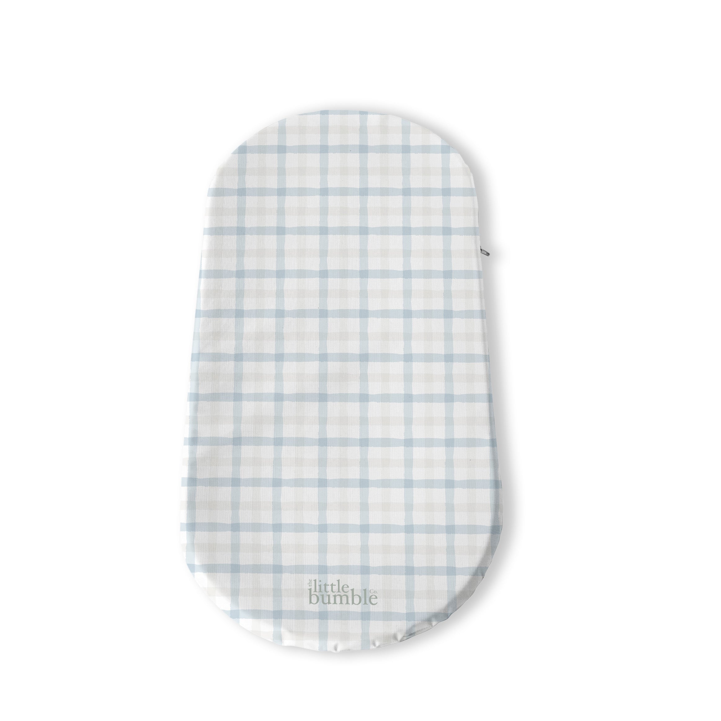 Changing Basket Mat Liner - Blue Beige Plaid