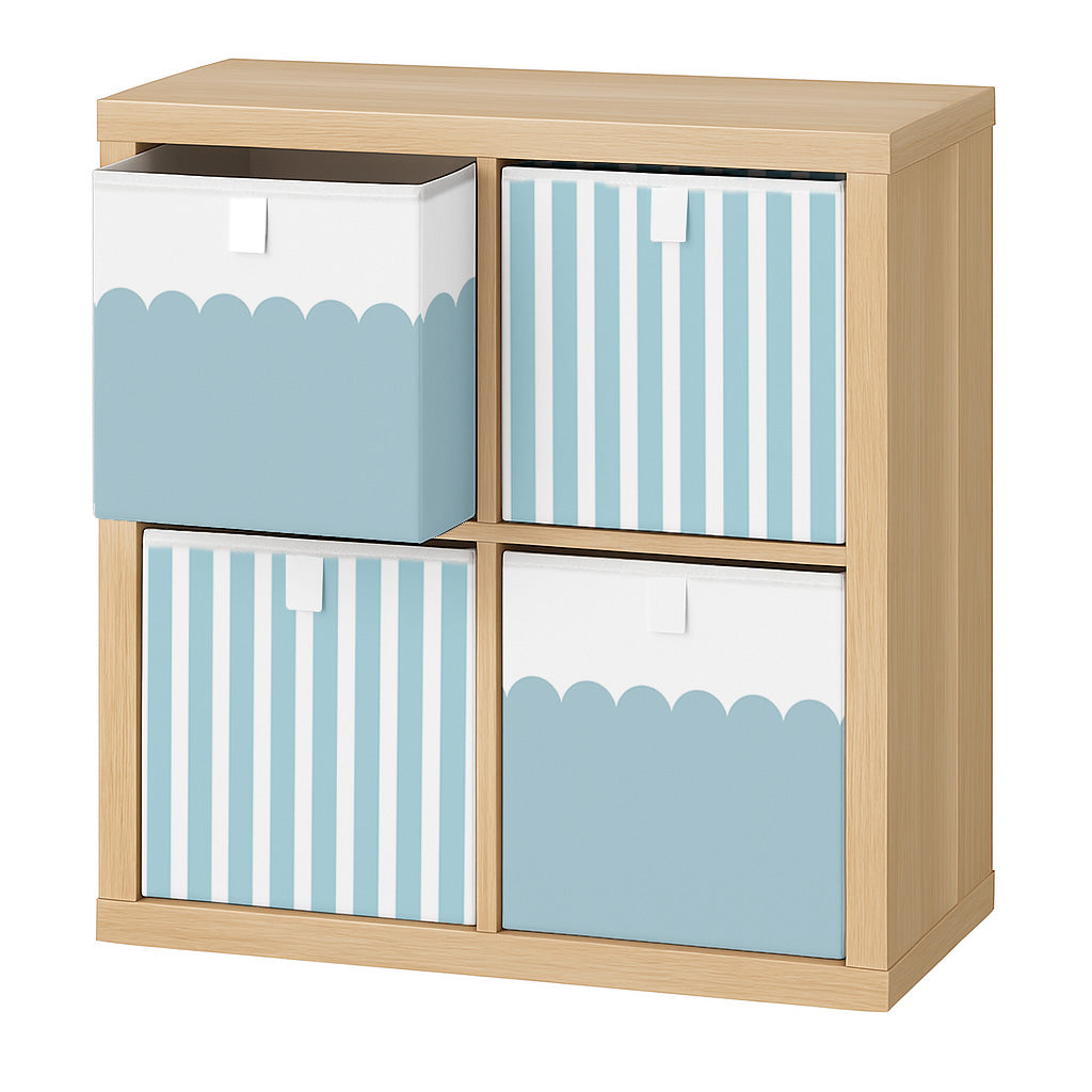 PRE ORDER - Cube Storage Box - Blue Stripe