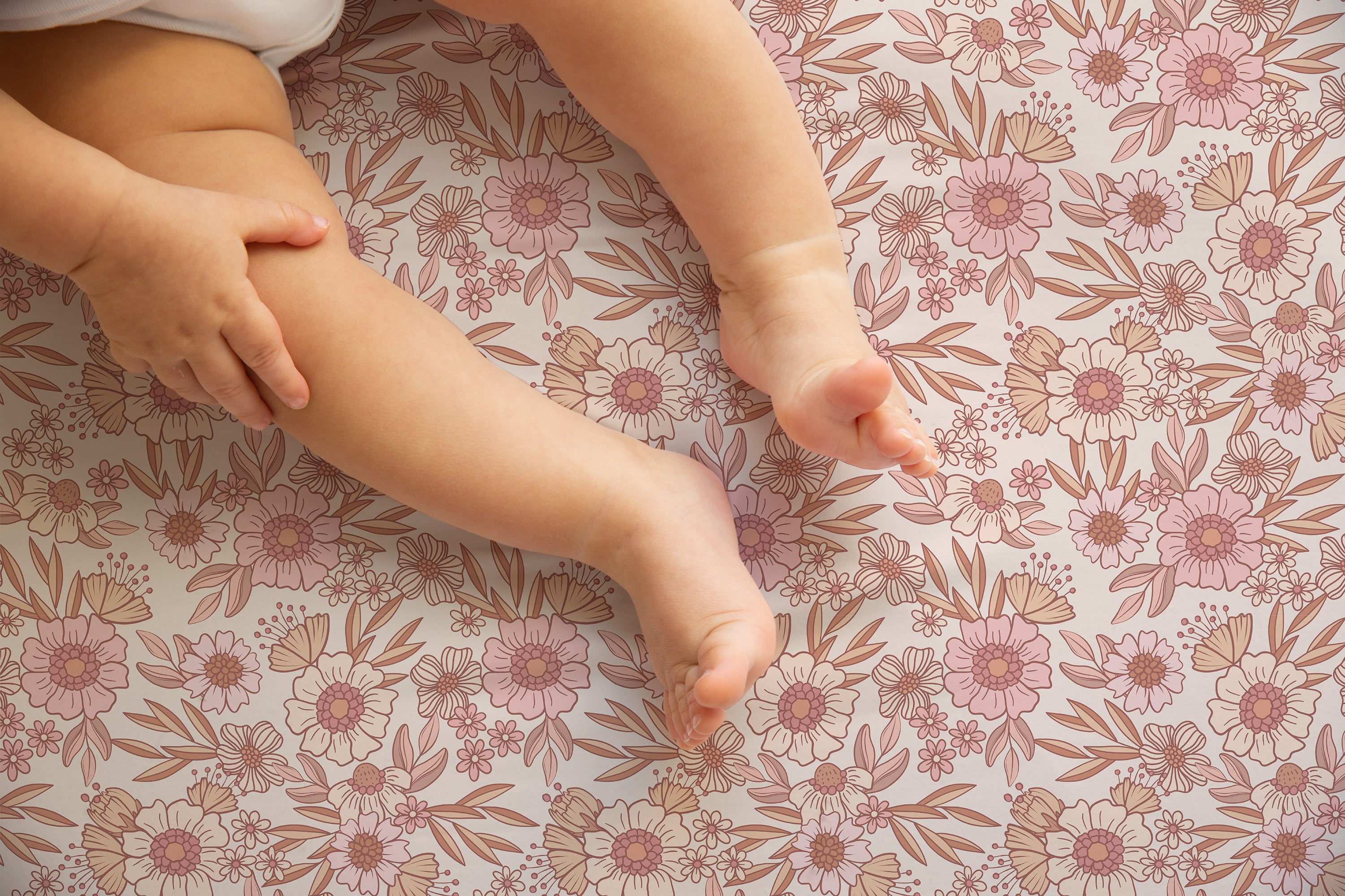 Supersoft Fitted Cot Sheet - Retro Floral