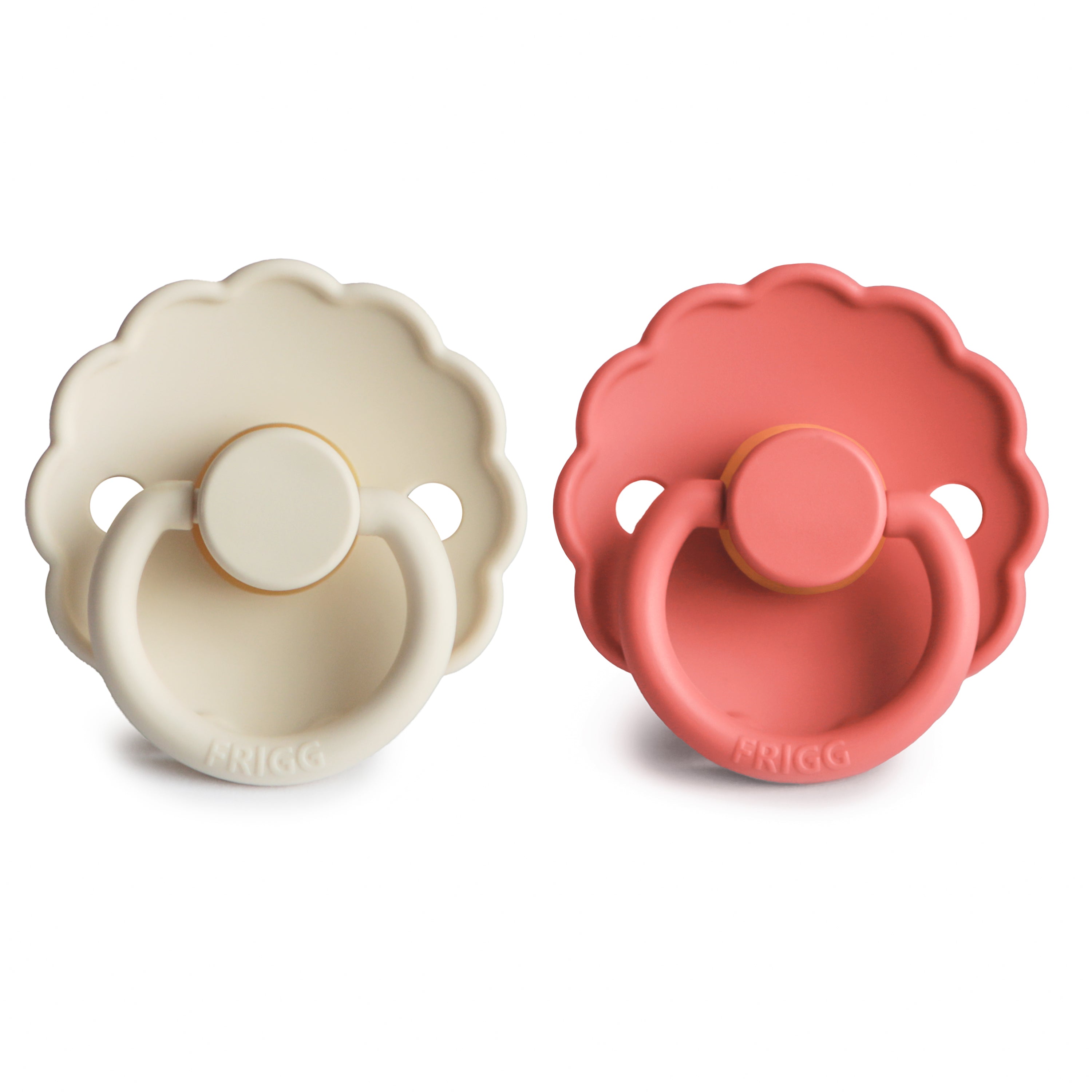 FRIGG Daisy Natural Rubber Dummy 2-Pack (Cream/Poppy)