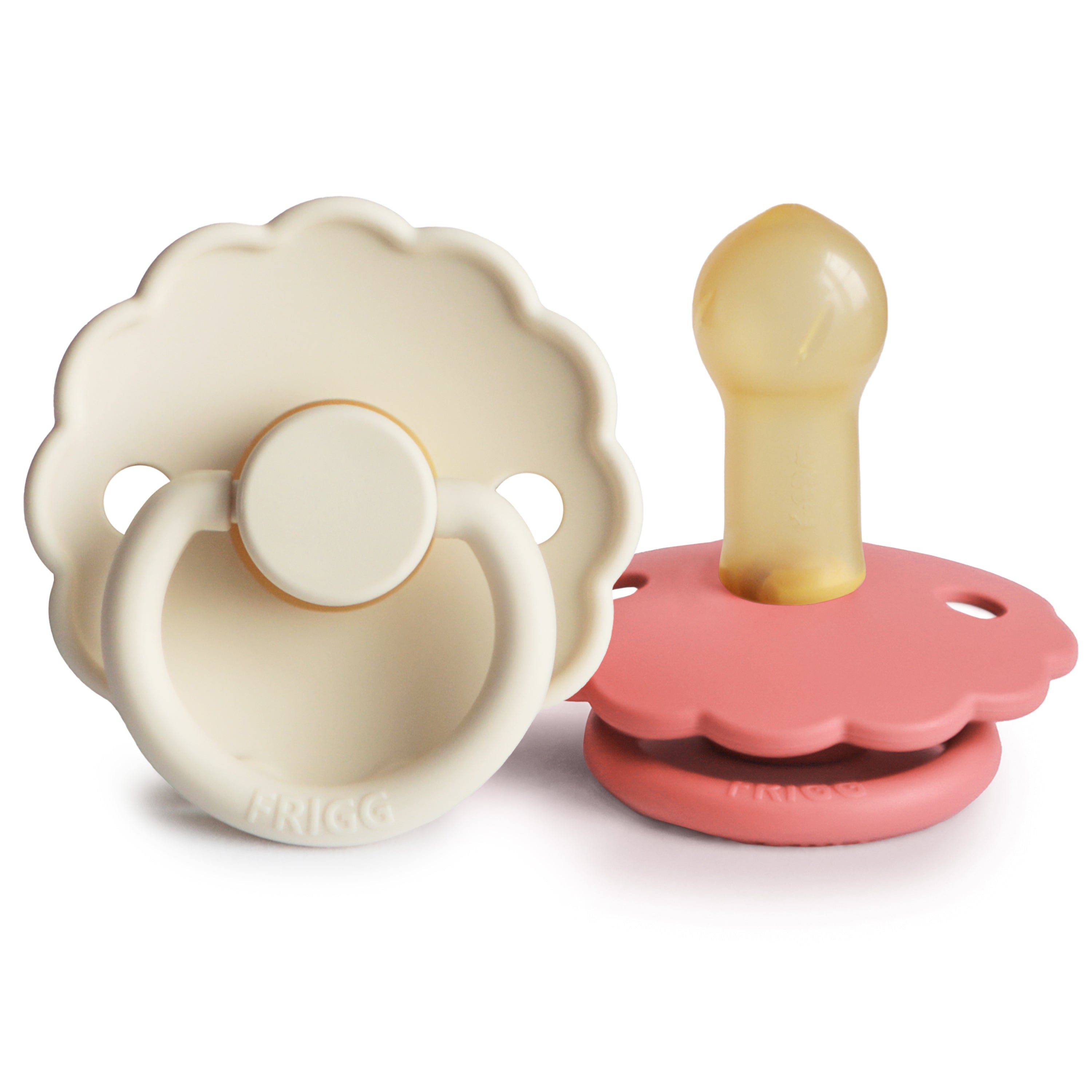 FRIGG Daisy Natural Rubber Dummy 2-Pack (Cream/Poppy)