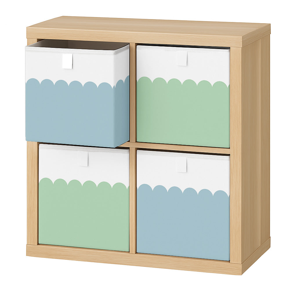 PRE ORDER - Cube Storage Box - Green Scallop