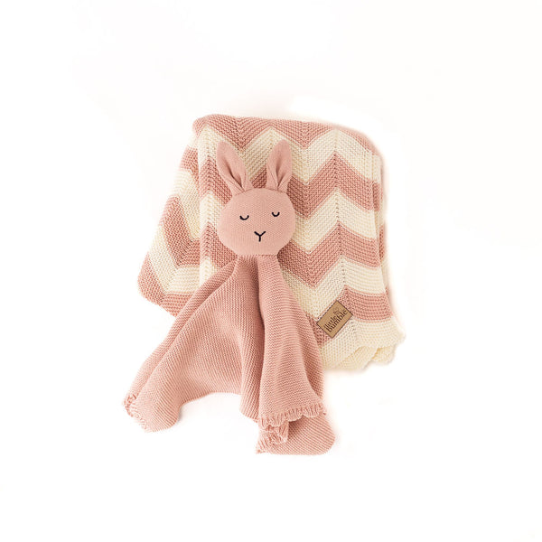 Blanket & Bunny Comforter Gift Set - Rose Pink