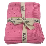 Luxury Knitted Blanket - Dolly Pink Pointelle