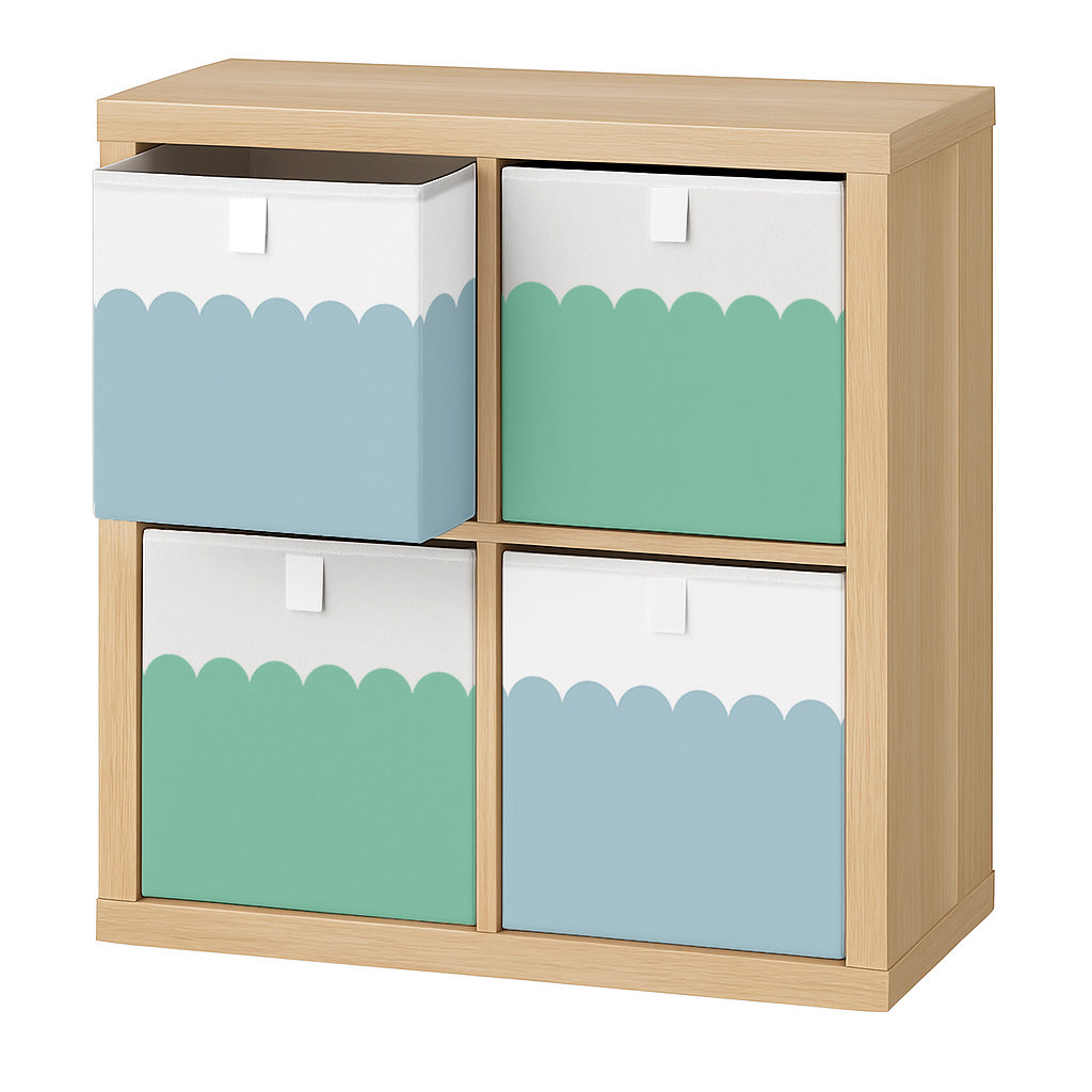 Cube Storage Box - Blue Scallop