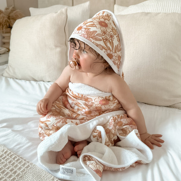 Hooded Towel - Retro Floral