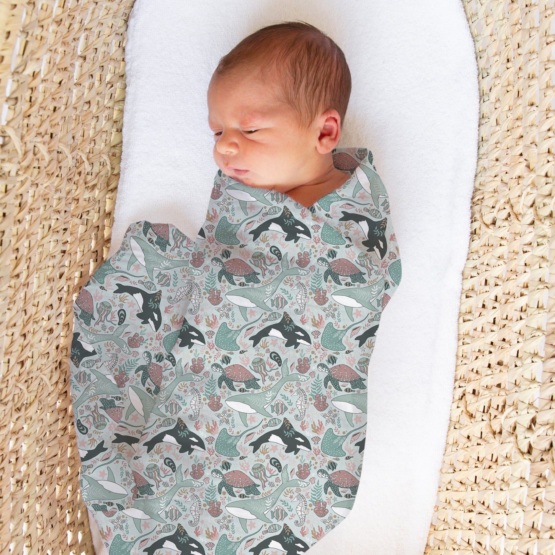 Bamboo Muslin Swaddle - Ocean Parade