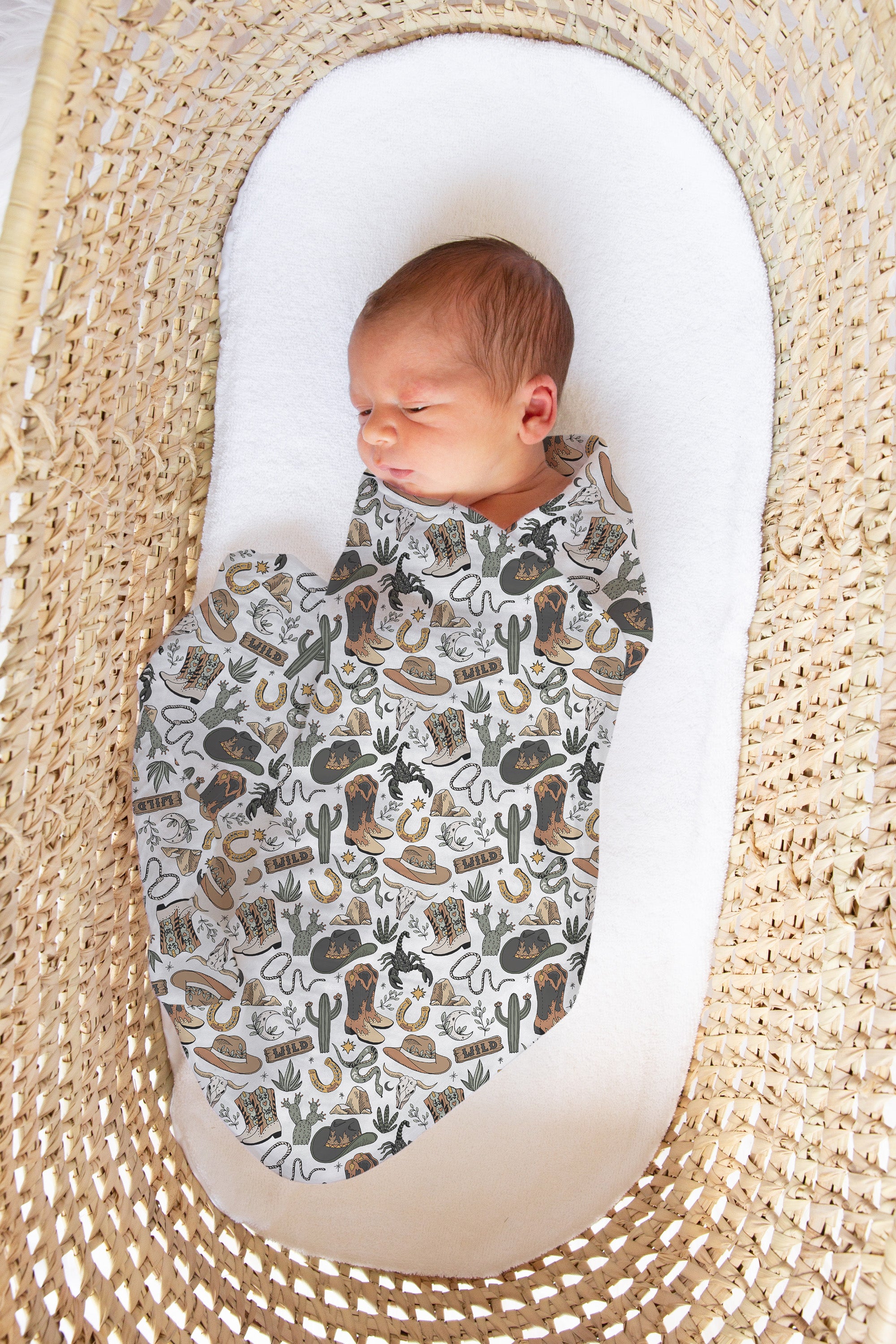 Bamboo Muslin Swaddle - Wild West Green