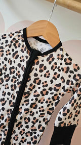 Leopard Print 2 Way Zip Sleepsuit